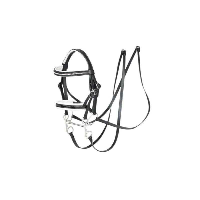 LeMieux Hobby Horse Double Bridle Black - Fits Hobby Horses