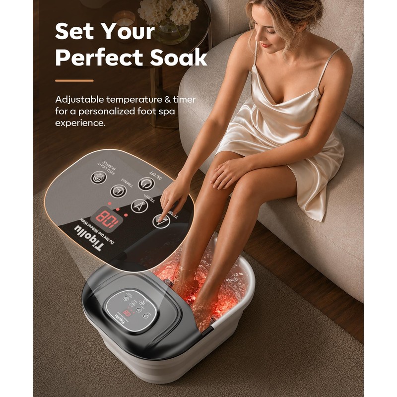 Collapsible Foot Soaking Tub with Heat, Pedicure Foot Spa Bath