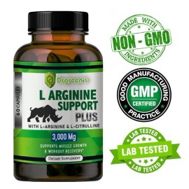 L-Arginina 60 Óxido Nítrico, Potenciador de Vitalidad Masculina Endógeno, Soporte ED 3000 mg