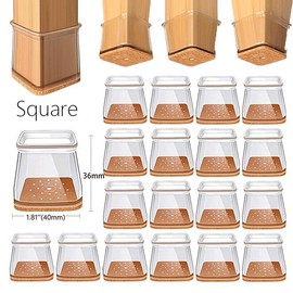 Square Chair rubber Leg Protectors for Hardwood Floor Fits All Shape Chair Mat for Wood and Tile Floors. Chair Leg Universal Cover Elastic Mold Rectangular Silicone:_Large (Fit1.02"-1.6")_12PCS