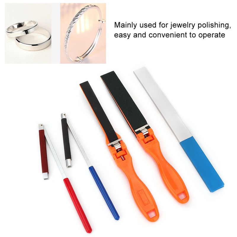 5pcs Manual Sandpaper Stick Semicircle Sanding Paper Roll Bar Jewelry