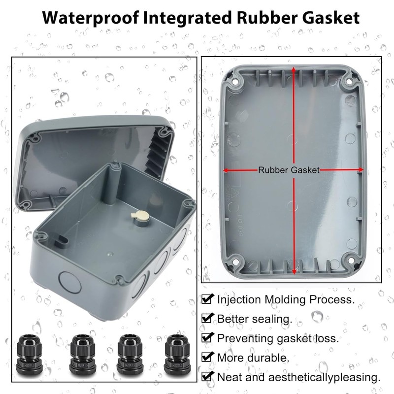 Outdoor Junction Box, Nineleaf IP66 3 Set Weatherproof Electrical Boxes