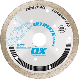 OX Cuts All Tiles 4.5" Diamond Blade, Continuous Rim - Chip Free Cutting, Long Lasting