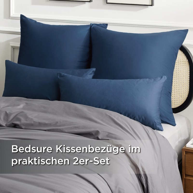 Bedsure Cushion Cover 40 x 80 cm Cotton Set of