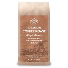 Magic Mexico Medium Roast Whole Bean Coffee, Organic, Low Acid, GMO-Free, 12 oz.
