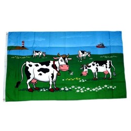 Flag Cows on the Coast 90 x 150 cm