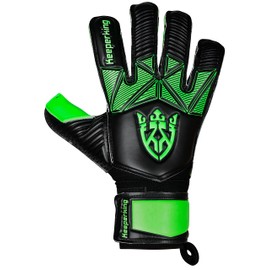 Keeperking Goalkeeper Gloves Children Youth Adults Football Gloves without Fingersave 4 mm Forehand (10, B-Green)