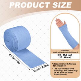 Nuanchu Cotton Stockinette Tubular Elastic Bandage Cast Sleeve Roll Elastic Wrap Tube Bandages Comfortable Cast Stockinette for Arm Leg Knee Prewrap(Blue,3 Inch X 5.47 Yard)