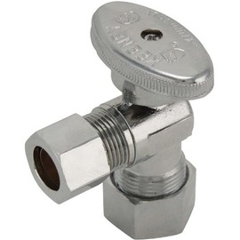 Keeney 2624PCLF 5/8-Inch O.D. by 1/2-Inch O.D. Quarter Turn Angle Valve, Chrome