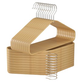 APRTAT Bamboo Hangers 20 Pack - Durable & Slim Coat Hanger - Suit Hangers with 360-Degree Rotatable Hook, Suit Hangers for Clothes, Jacket, Shirt, Tank Top, Pant (Natural, 20)