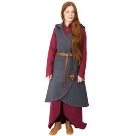 Burgschneider - Wrap Dress Dala Cotton - Dark Grey (XXL/XXXL, for Men and Women, Cotton) Medieval Fantasy - Maiden