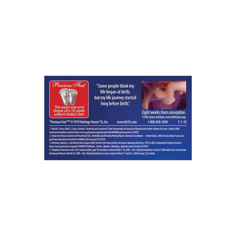 Precious Feet, Silver-Colored, Vote Pro Life Card Jewelry, Lapel Pin