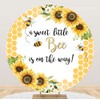 Laeacco 6.5x6.5ft Baby Shower Round Backdrop - Sweet Little Bee