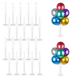 Voircoloria 20 Sets Balloon Stand Kits, Balloon Sticks Holder with Base for Table Graduation Birthday Baby Shower Gender Reveal Party Decorations