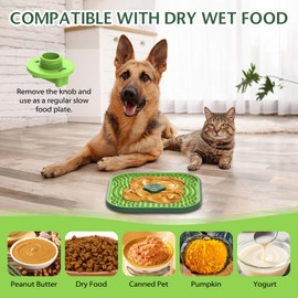 Lick Mat for Dogs Crate, Solid Slow Feeder Cat Bowls 7.1" Large Size Plates for Crate Training & Behavior Aids, Food Grade Pet Peanut Butter Lick Pad for Dog Anxiety Relief