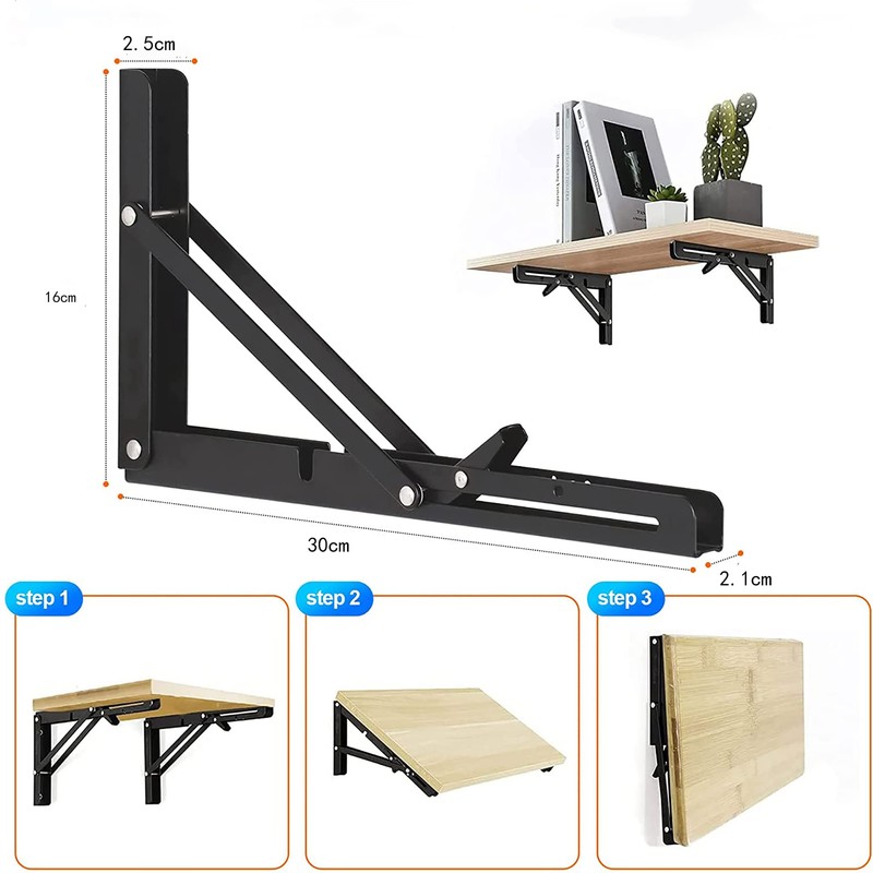 Susuba Shelf Bracket, L-Shaped Bracket, Foldable, Bracket, Wall Shelf, Folding