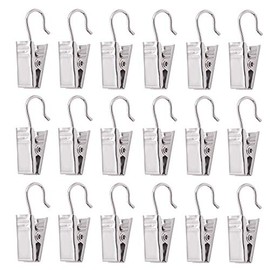KINJOEK 120 Piezas Ganchos Clips Metálicos para Cortinas, Resistentes al Óxido, Pinzas para Fotos, Decoración del Hogar y Manualidades, Plateado