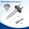 Metal Roofing Screws 320Pcs #10 x 1inch, Hex Head Sheet