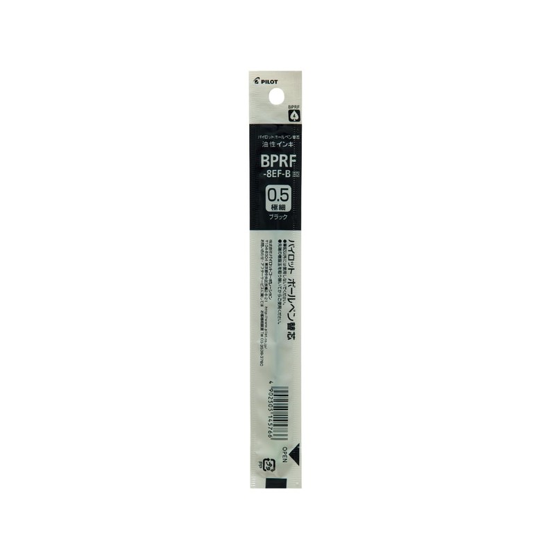 Pilot BPRF80EF10B Oil Based Ballpoint Pen Refill, 0.5, Black, 10