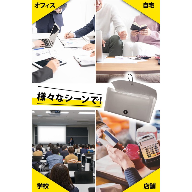 Taiko Document File (13 Pockets/Sorting Sheet) Receipt Storage (Clear White)
