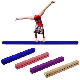 UMIKOOL DIRECT Folding Balance Beam 8FT, Floor Gymnastics Equipment for Gymnast Kids Adults, Non Slip Rubber Base, Professional Gymnastics Beam for Home Training (Blue)