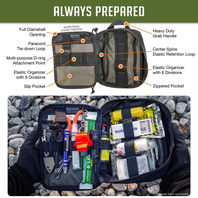 MAXPEDITION Beefy Pocket Organizer (Black) Compact, MOLLE-Compatible, 1000D Nylon Tactical