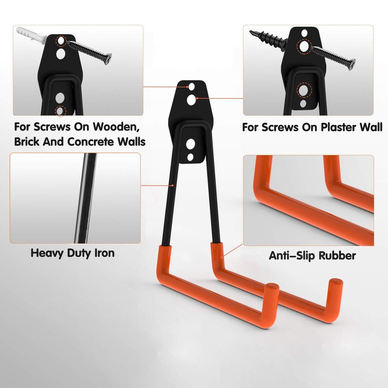Intpro Garage Organization Hooks Heavy Duty Garage Storage Utility Wall