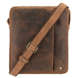 VISCONTI Toscana Collection Watson Distressed Oiled Leather Shoulder Bag TC69 Oil Tan