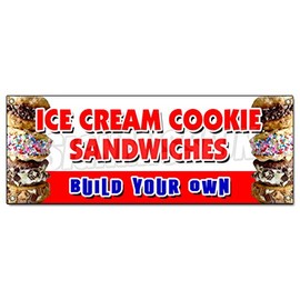 ICE Cream Cookie Sandwiches Build Your OWN Banner Sign Sundae soda