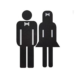 Toilet Stickers - Bathroom Gender Stickers, Black Stickers, Men and Women Stickers.
