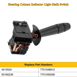 Front Fog Light Indicator Light Stalk Switch, Steering Column Indicator Light Stalk Switch Compatible with Vauxhall Vivaro Espace IV Laguna, Replace 4410524, 7701048912, 93160239, 7701059356