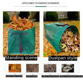 72 Gallon Garden Bags for Debris,2-Pack Yard Waste Bags,Large Dustpan-Type Lawn Bags with Gardening Gloves, Leaf Bags for Yard Debris,Grass Clippings,Collapsible Trash Can for Parties,Laundry,Camping