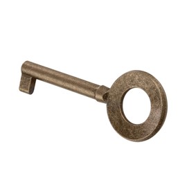 Gedotec HAYDN Beard Key Metal Brown Rubbed | 1 Piece - Furniture Key Antique for Drawers | Straw Length: 38 mm | Colourful Beard Key for Furniture Lock Replacement Key