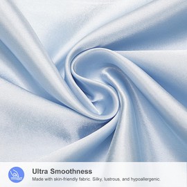 Sleepymoon Silky Satin Pillowcase for Hair and Skin, Queen Size 20 * 30 inches, Cooling, Beauty Sleep, Satin Pillow Covers with Envelope Closure, Gifts for Women Men, Light Blue