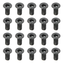 PATIKIL M2 x 5 mm Flat Head Socket Cap Screws, 50 Pack Flat Countersunk Bolts Medium Carbon Steel Hex Socket Drive Machine Screws Full Thread Black Oxide Grade 10.9