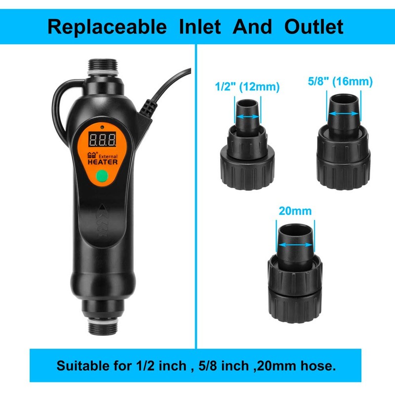 DaToo Aquarium External Heater in-Line Fish Tank External Heater 300W