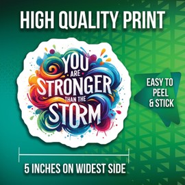 2-Pack Inspirational Quote Stickers - Motivational Decal - Colorful Positive Message Stickers - 5-Inch - PLDFS09237