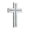 Aeveco Silver Mirrored Wall Cross 15×10 inch, Crystal Crush Diamond