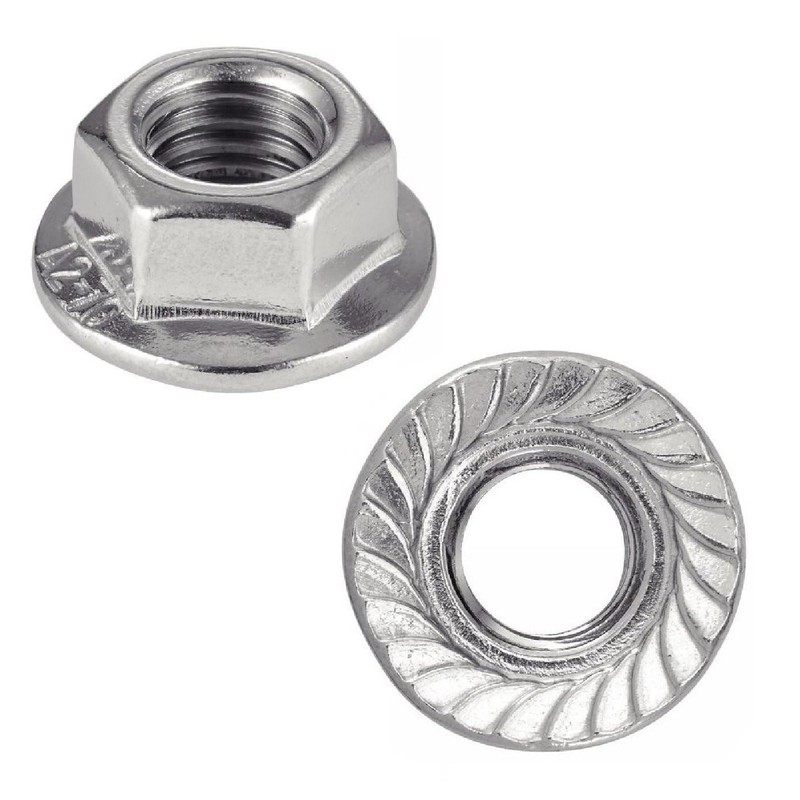 Nuts made of stainless steel with serrated edge M4, nuts