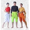 RaanPahMuang Sukhothai Pantalones tailandeses de algodón Batik tradicional, Seda -