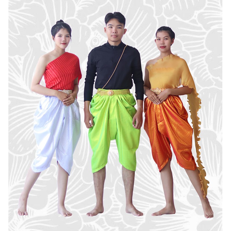 RaanPahMuang Sukhothai Pantalones tailandeses de algodón Batik tradicional, Seda -