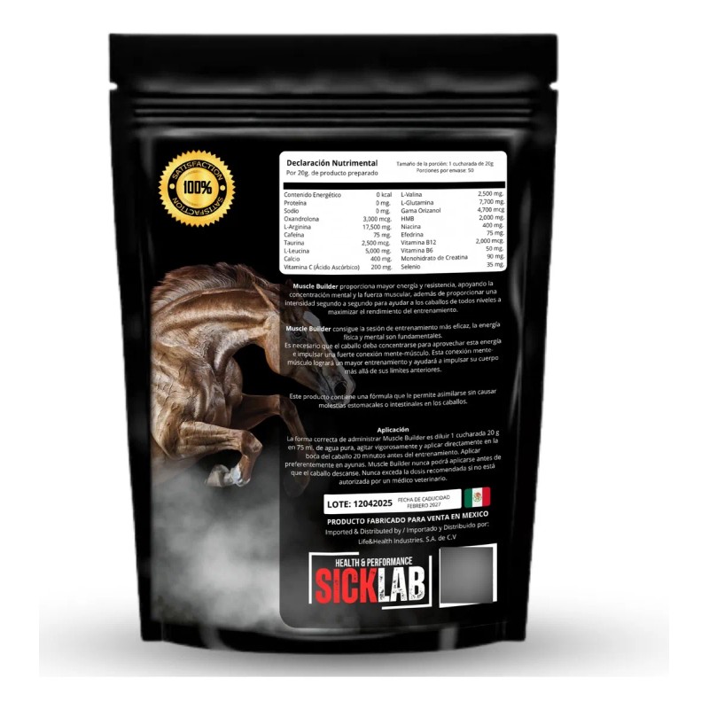 Suplemento Muscle Builder Para Caballos - Sicklab 1 Kg