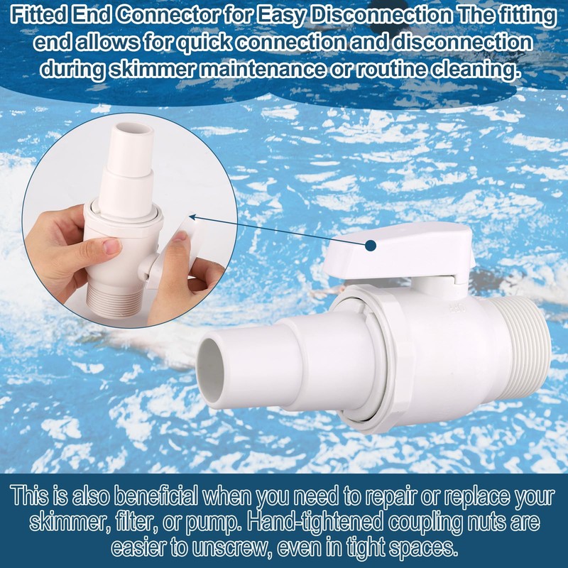 NQEUEPN Pool Shut-Off Valve, 1.5" MIP x 1.5" - 1.25"