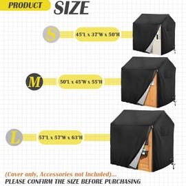 Iceberg Elf Playhouse Cover, Outdoor plastic wooden playhouse covers, 50" L x 45" W x 55" H, Waterproof, Easy to put on with side zipper, 640D Heavy duty oxford fabric, (Black)