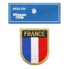 FRANCE Embroidered Patch T-Shirt Flag France Emblem Shield Gold Iron