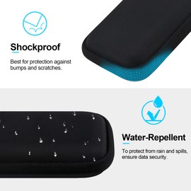 Lacdo Funda Disco Duro Externo para Crucial X8 Portable SSD 1TB 2TB 4TB 500GB USB 3.2 Bolsa de Viaje Protectora Transporte Antigolpes Estuche Rígido, Negro+Negro