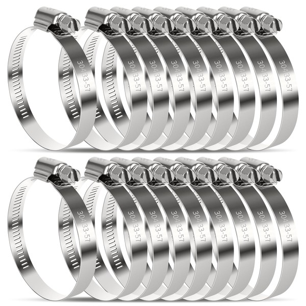 20 Pack 2 1/4 Inch Hose Clamp, Stainless Steel Hose