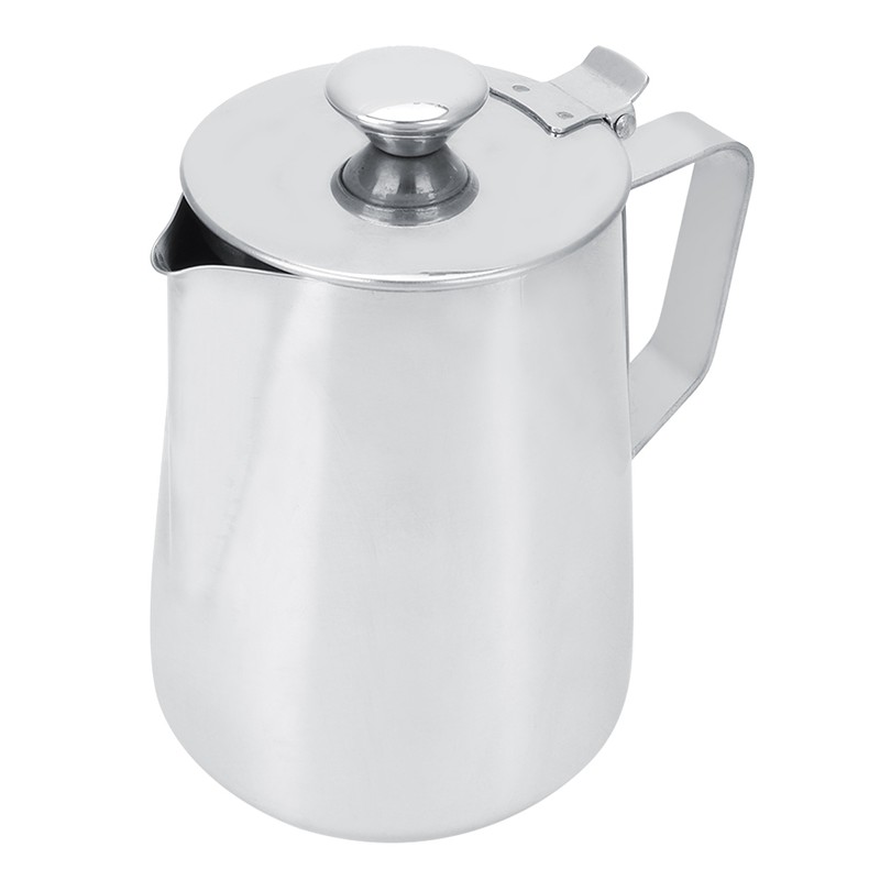 1000ml Stainless Steel Coffee Milk Frothing Cup with Lid for