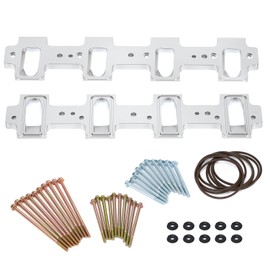 PQY Rectangle Intake Manifold Adapter Plates For LS1 Cathedral Port Cylinder Head to LS3 LSA ZL1 CTS-V Silver