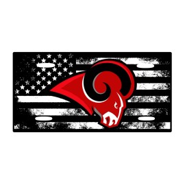 Unbranded American Flag Red Bull Aluminium License Plate Highest Quality Size 6" x 12"